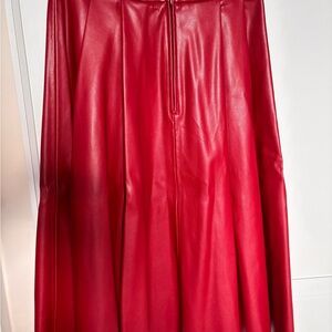 Orsay Elegant Red Faux Leather Skirt